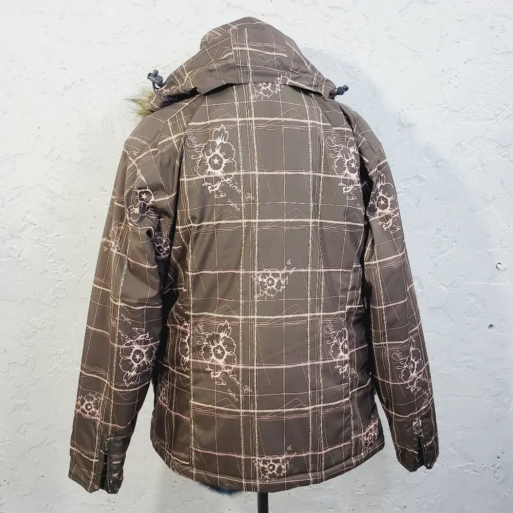 5x$25 Turbine performance Snowboard Girls Fully Insulated Floral hooded Jacket